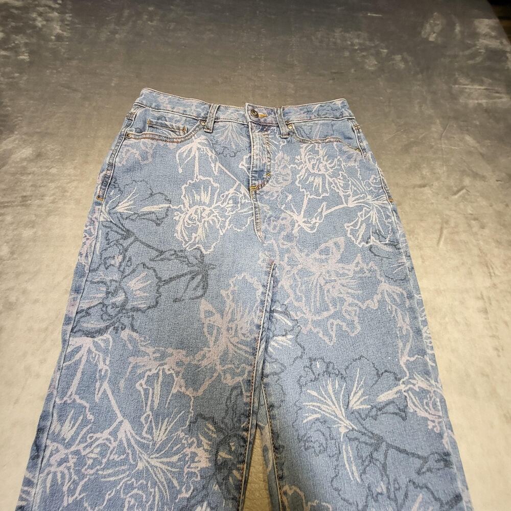 Style&co. Jeans Womens 10 Blue Straight Light Wash Floral Stretch - Picture 2 of 10